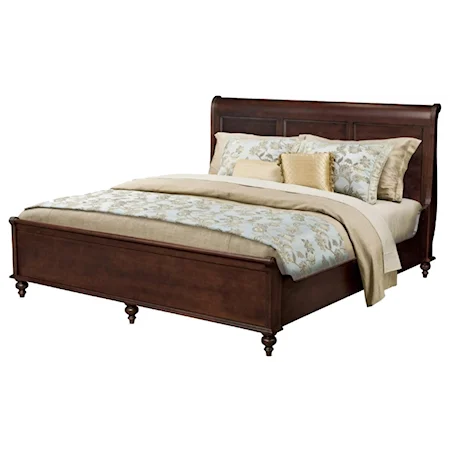 King Size Sleigh Bed with Low Footboard for Cottage Styled Rooms